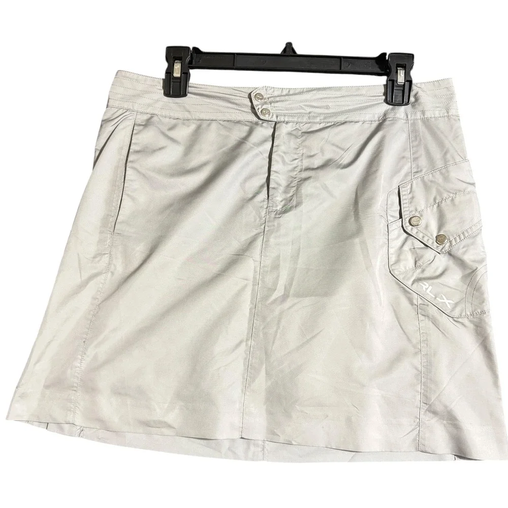 RLX Ralph Lauren Womens Gray Active Golf Tennis Skort Cargo Pocket Size 4